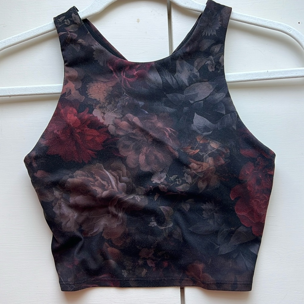 rose purple ATHLETA BUILT IN BRA CROPPED TANK TOP
